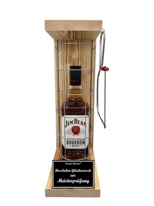 Großhandelspreis Jim Beam Geschenk zur Meisterprüfung Eiserne Reserve Gitterkäfig Text s/w Herzlichen Glückwunsch zur Meisterprüfung - Geschenkverpackung Bourbon Whisky (1 x 0.70 l) HpyVQUaW Rabatt