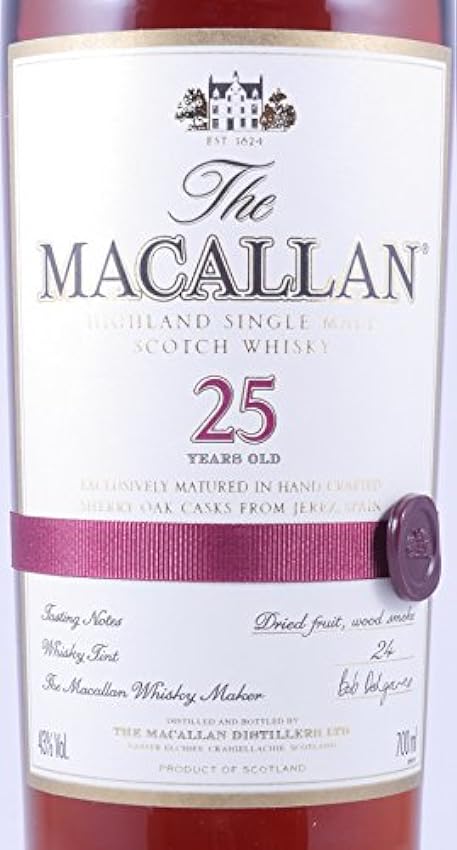 Günstige Macallan 25 Years Sherry Oak Highland Single Malt Scotch Whisky 43,0% - eine der wenigen Abfüllungen eines legendären Scotch HPzUuKWx Online-Shop