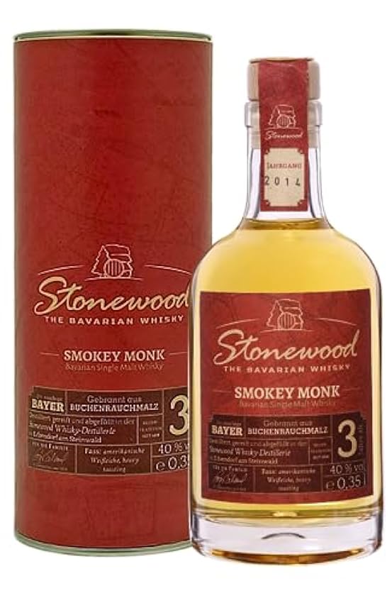 Mode Stonewood Smokey Monk | Bavarian Single Malt Whisky | 0,35l. Flasche in Tube oyKalkP7 Online Shop