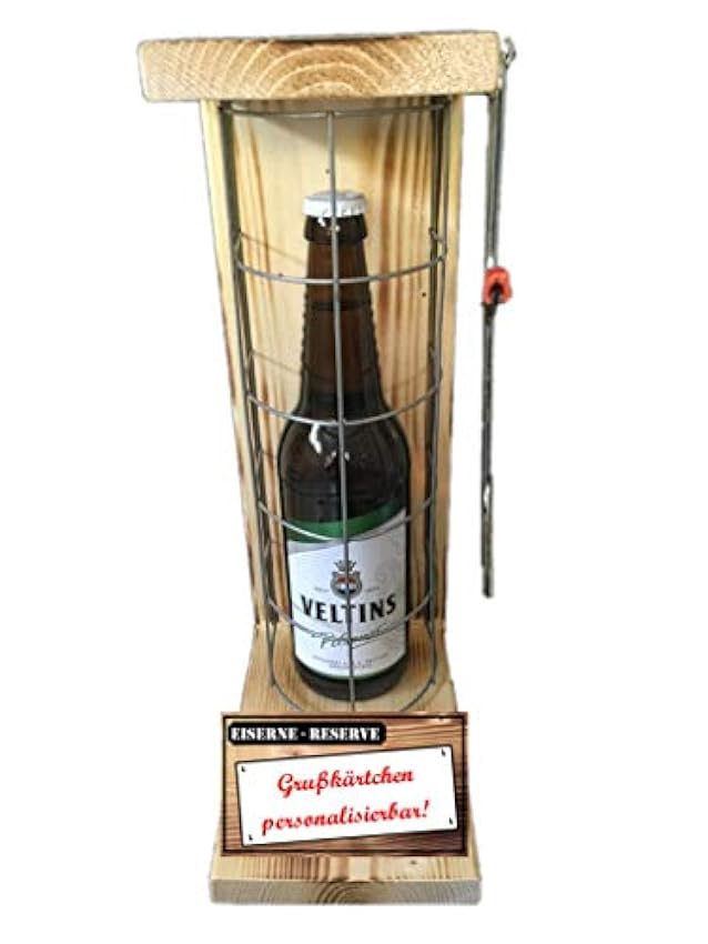 Preiswerte Personalisierte Geschenke für Männer Frauen Geschenkidee - Eiserne Reserve Gitter Text rot Veltins Pilsener Bier (1 x 0.5 l) incl. Notsäge - Geburtstag Hochzeit Abschied QnqPWyCy Online
