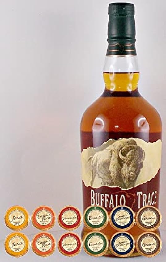 exklusiv Buffalo Trace Bourbon Whiskey + 12 Edelschokol