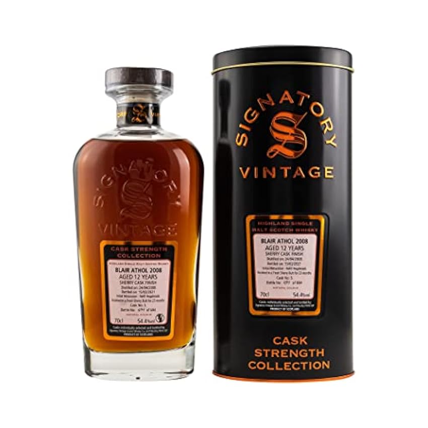 Mode Signatory Vintage BLAIR ATHOL 12 Years Old Cask Strength Collection 54,4% Volume 0,7l in Tinbox Whisky 0xcxgdUL Mode