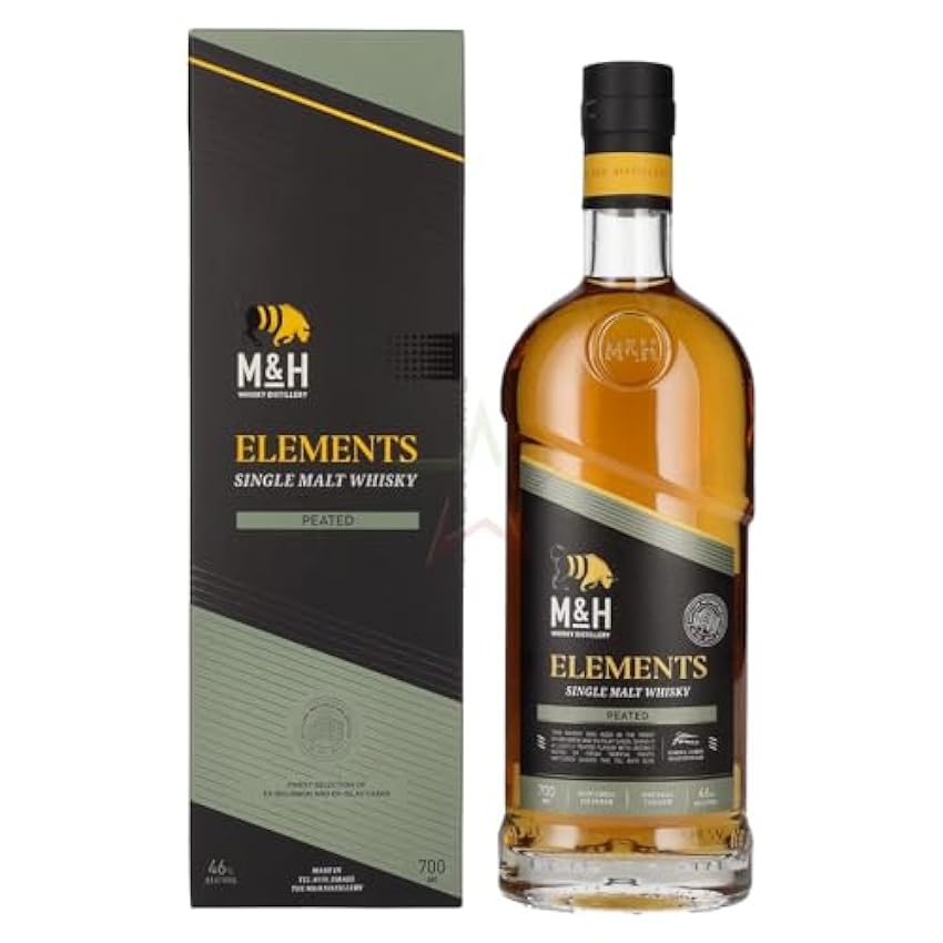 billig M&H ELEMENTS Peated Single Malt Whisky 46,00% 0,