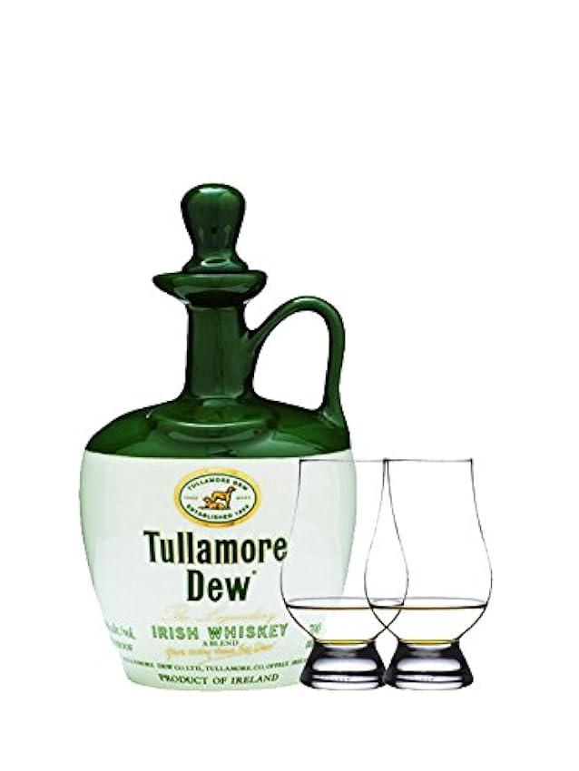 Hohe Qualität Tullamore Dew im Tonkrug 0,7 Liter + 2 Gl