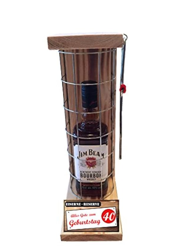 erstaunlich Jim Beam Geschenke Geschenkset 40 Geburtstag Eiserne Reserve Gitter -r-: Alles Gute zum 40. Geburtstag - Spirituosen Geschenkverpackung Bourbon Whisky (1 x 0.70 l) sgpSJoSR Spezialangebot
