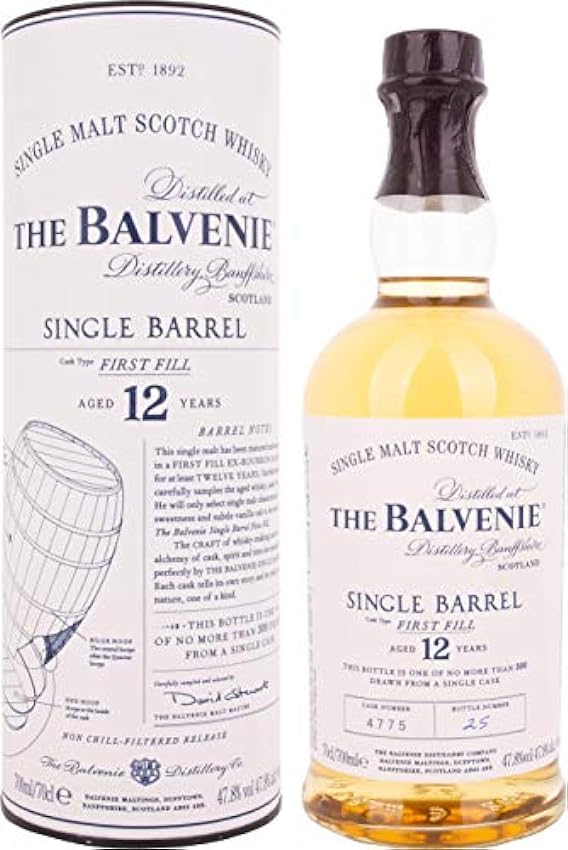 exklusiv The Balvenie 12 Years Old Single Barrel First Fill 47,8% Vol. 0,7l in Geschenkbox BJ29om5Z Hohe Quaity