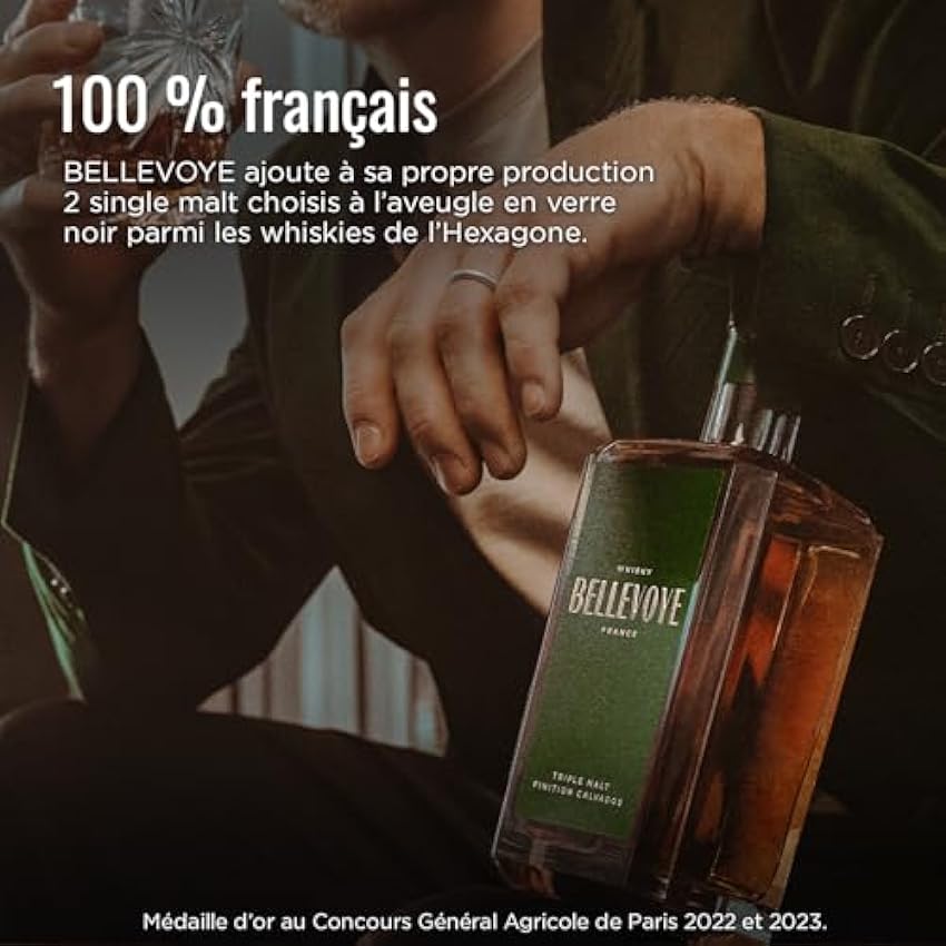 Preiswerte BELLEVOYE - Whisky Triple Malt - Französischer Whisky Bellevoye Vert - Goldmedaille Concours Général Agricole de Paris 2022 & 2023-43% Alkohol - Herkunft: 100% Frankreich - 70 cl GGuWnbxi Hohe Quaity