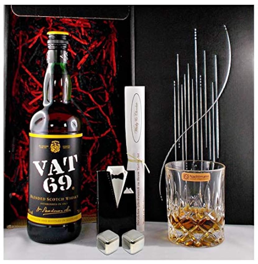 Promotions Geschenk VAT 69 Scotch Whisky + Glas Nachtma