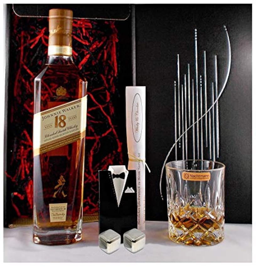 Günstige Geschenk Johnnie Walker 18 Jahre Ultimate scotch Whisky + Glas + 2 Whiskey Kühlsteine kKv17llv Online-Shop