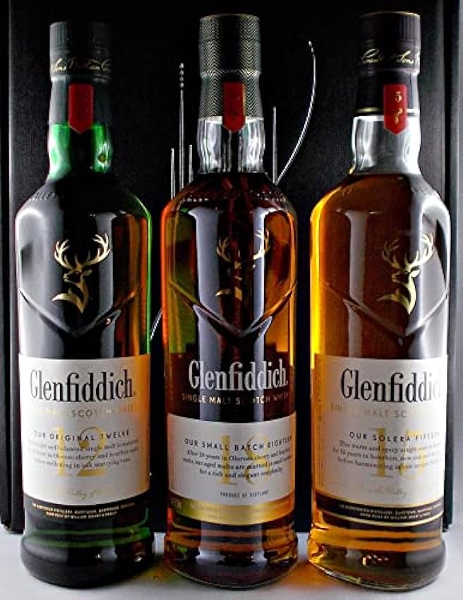 angemessenen Preis Geschenk 3 Flaschen Glenfiddich 12, 15 und 18 Jahre Single Malt Whisky im Geschenkkarton eIXzEunq gut verkaufen