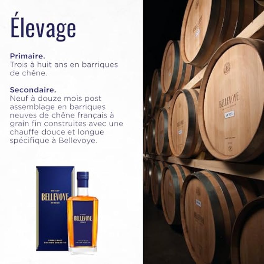 Hohe Qualität BELLEVOYE - Whisky Triple Malt - Französischer Whisky Bellevoye Bleu - Goldmedaille 2022 Global World Whisky Masters - 40% Alkohol - Herkunft: 100% Frankreich - 70 cl PzAUaCwl heißer Verkauf