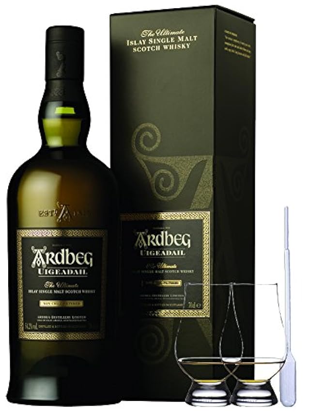angemessenen Preis Ardbeg Uigeadail Islay Single Malt Whisky 0,7 Liter + 2 Glencairn Gläser dHPoESGX Hot Sale