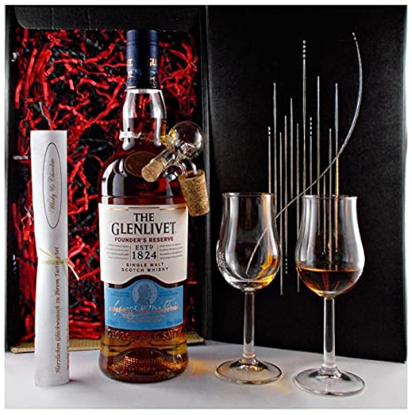 Klassiker Geschenk Glenlivet Founders Reserve Whisky + Glaskugelportionierer + 2 Bugatti Gläser SSZks2sZ Spezialangebot