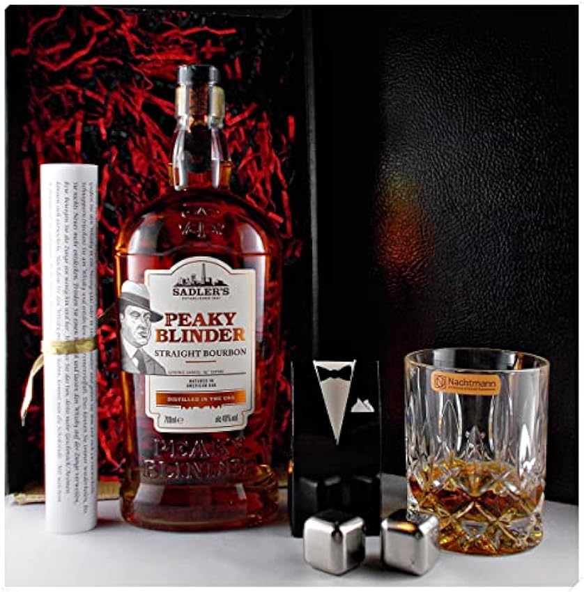 erstaunlich Geschenk Peaky Blinder Bourbon Whiskey + 1 Glas + 2 Kühlsteine im Smoking 8Tfjba0H Rabatt