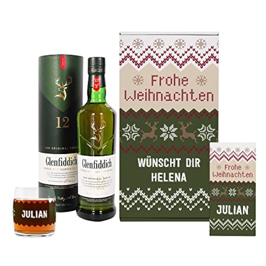 Klassiker Herz & Heim® Glenfiddich 0,7l Whisky Geniesser Set zu Weihnachten mit Schokolade und Whiskyglas in personalisierter Geschenkverpackung S8XkdorS Shop