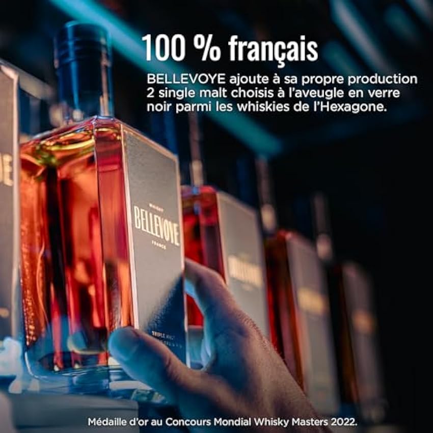 Hohe Qualität BELLEVOYE - Whisky Triple Malt - Französischer Whisky Bellevoye Bleu - Goldmedaille 2022 Global World Whisky Masters - 40% Alkohol - Herkunft: 100% Frankreich - 70 cl PzAUaCwl heißer Verkauf